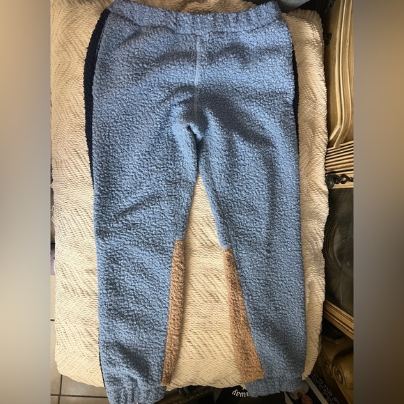 FW18 Astrid Andersen - Blue and Tan Sweatpants with Cozy Fleece Texture - Size L
